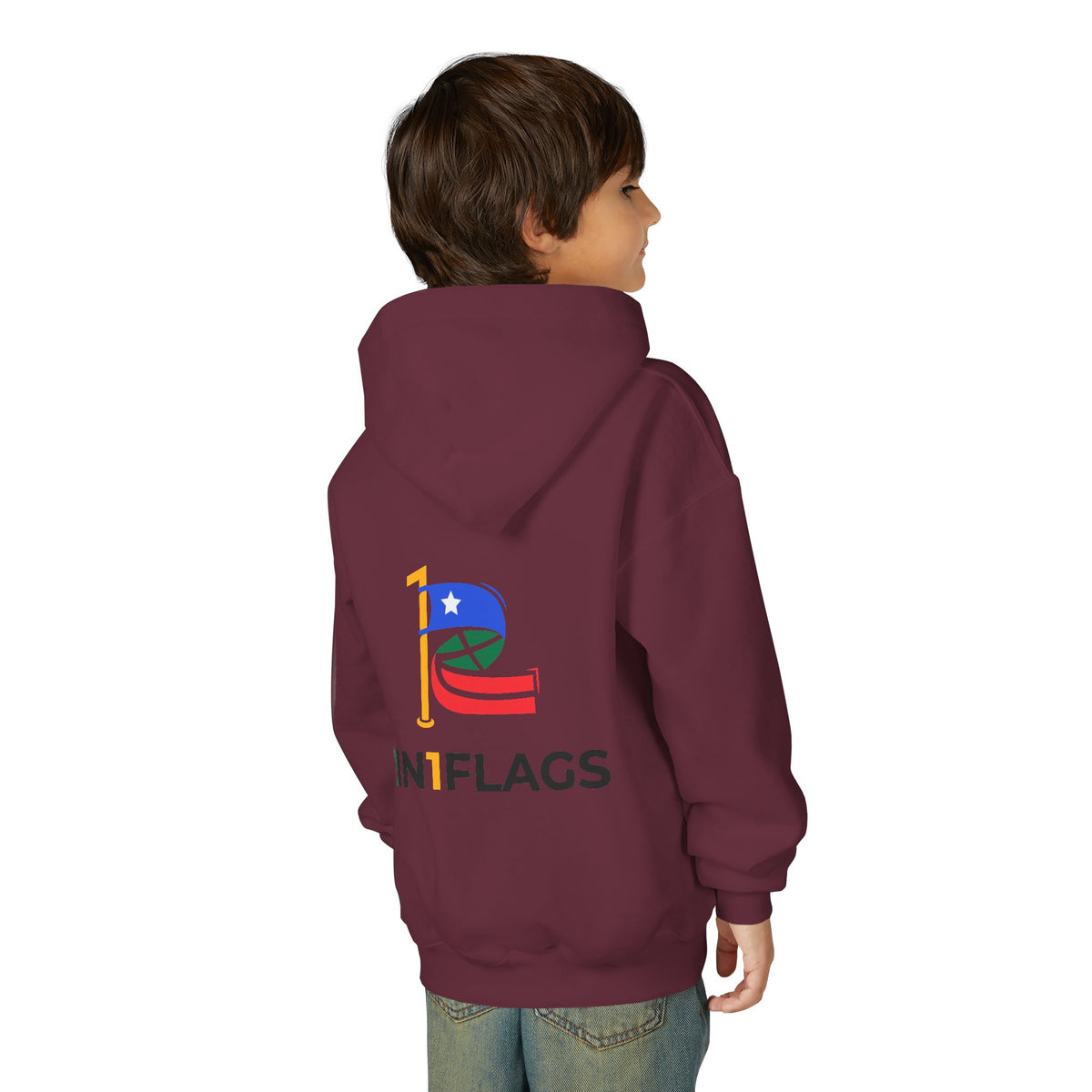 Custom 2in1 Flag Youth Hoodie with custom dual flag design
