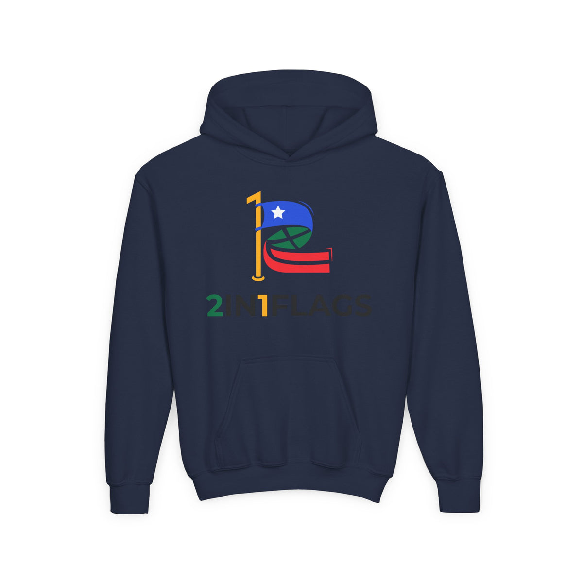 Custom 2in1 Flag Youth Hoodie with custom dual flag design