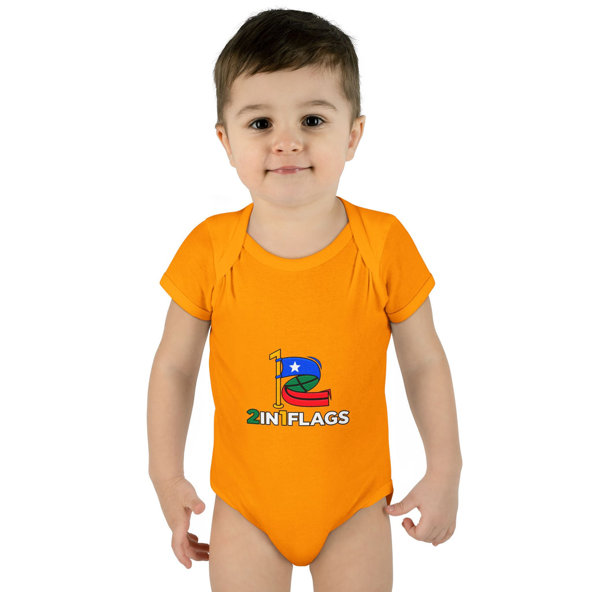 Custom 2in1 Flag Baby Bodysuit with custom dual flag design