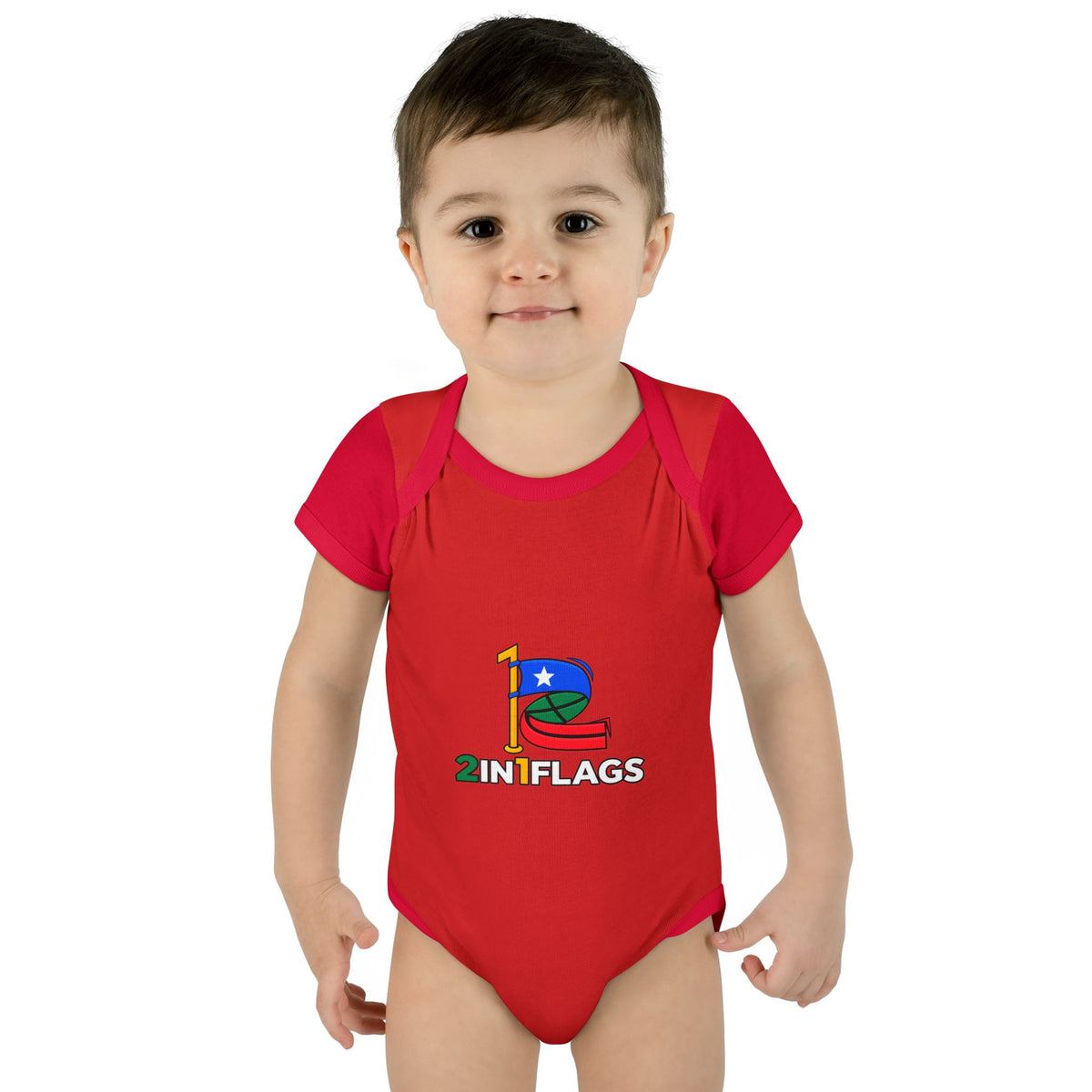 Custom 2in1 Flag Baby Bodysuit with custom dual flag design