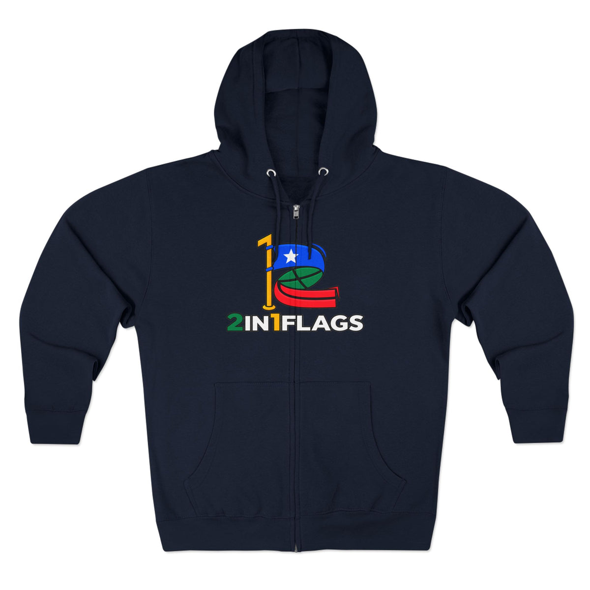 Custom 2in1 Flag Zip Hoodie with custom dual flag design