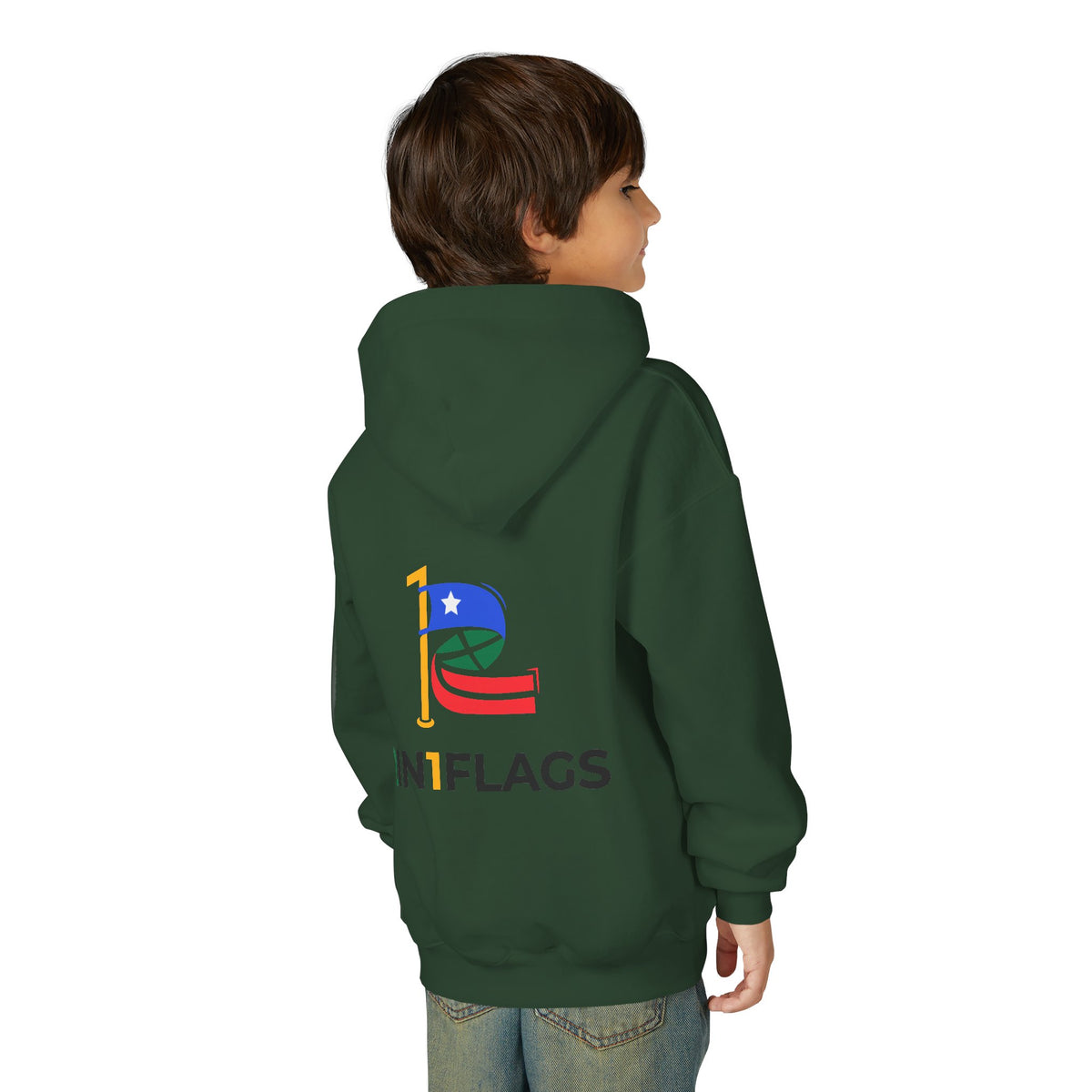 Custom 2in1 Flag Youth Hoodie with custom dual flag design