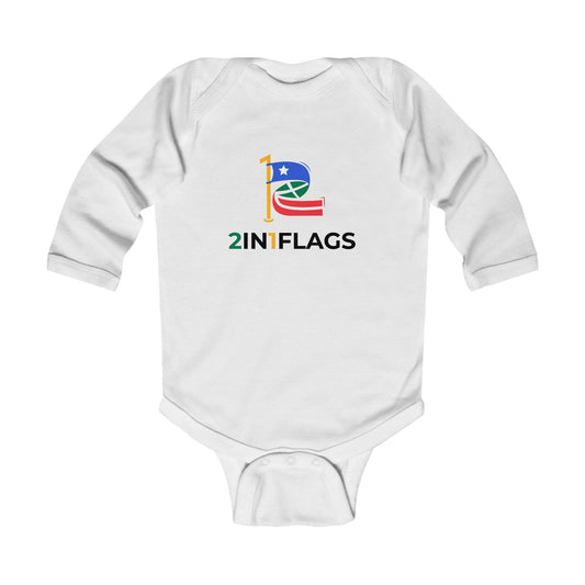 Custom 2in1 Flag Infant Bodysuit in Black with custom dual flag design