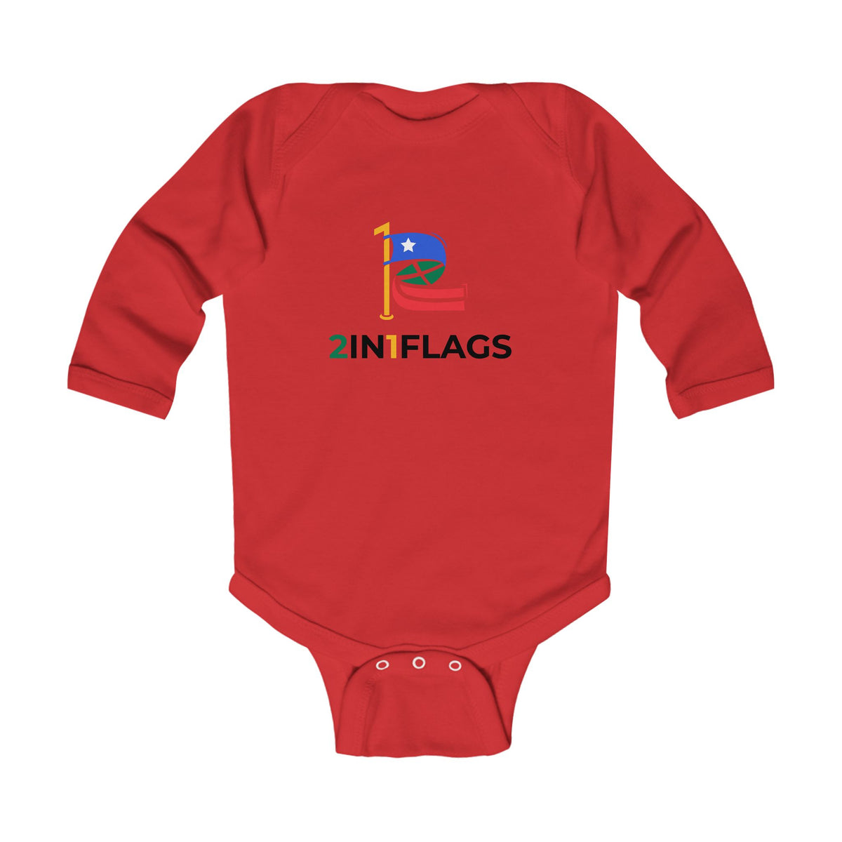 Custom 2in1 Flag Infant Bodysuit with custom dual flag design
