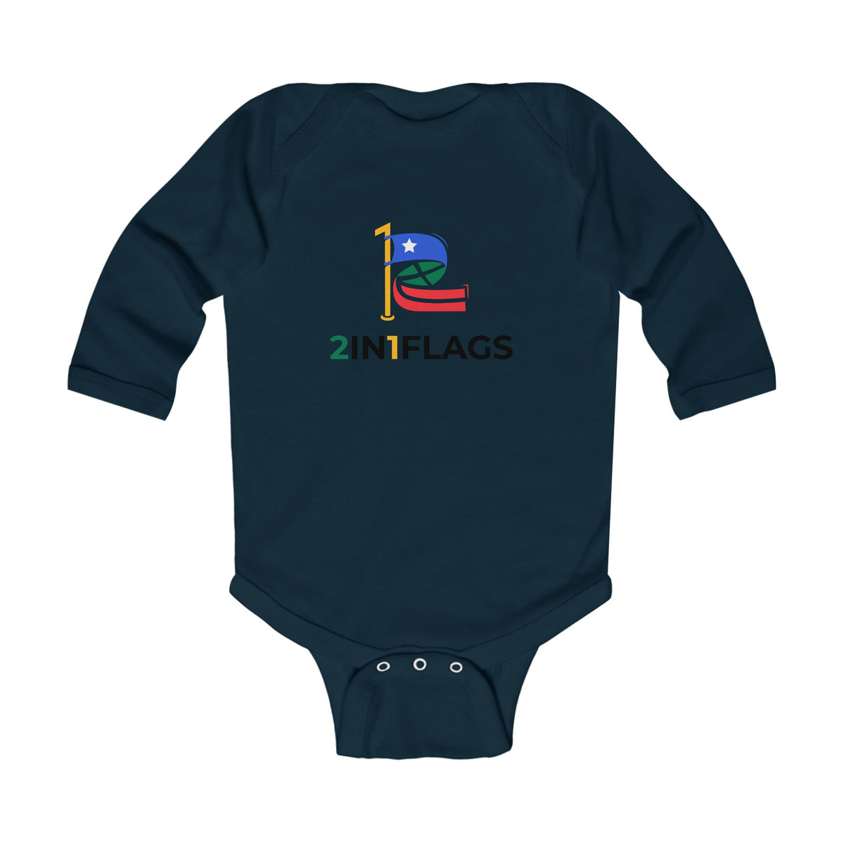 Custom 2in1 Flag Infant Bodysuit with custom dual flag design