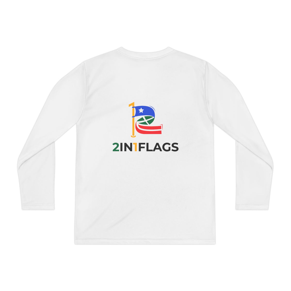 Custom 2in1 Flag Youth Long Sleeve Tee with custom dual flag design