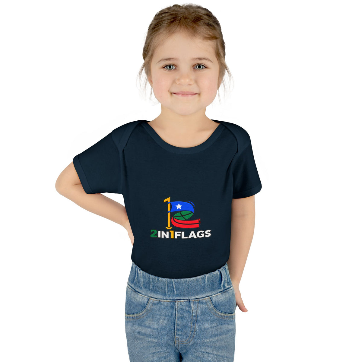 Custom 2in1 Flag Baby Bodysuit with custom dual flag design