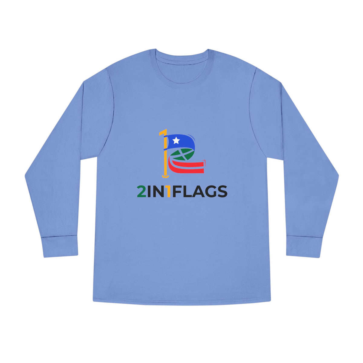 Custom 2in1 Flag Long Sleeve Tee with custom dual flag design