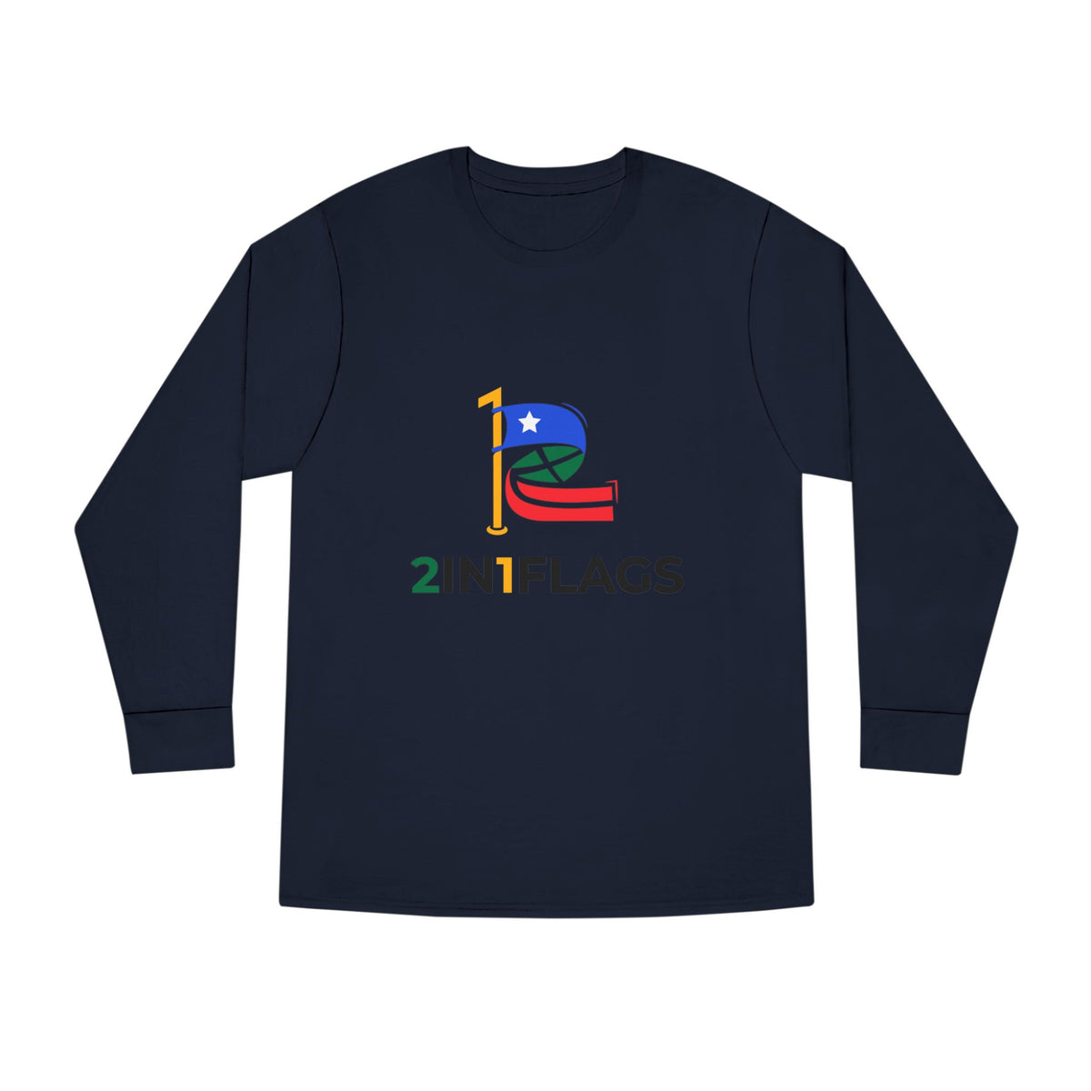 Custom 2in1 Flag Long Sleeve Tee with custom dual flag design