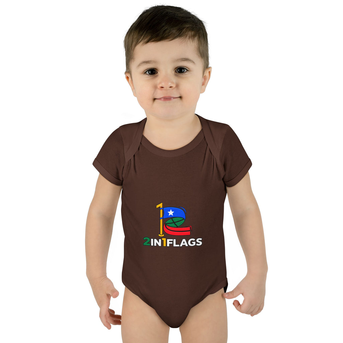 Custom 2in1 Flag Baby Bodysuit with custom dual flag design