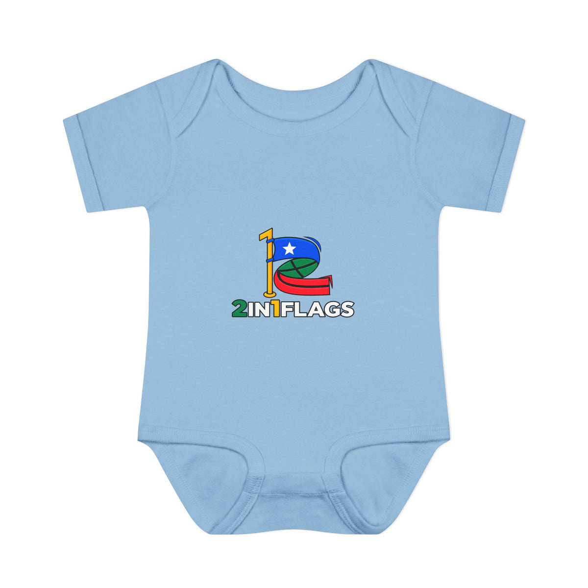 Custom 2in1 Flag Baby Bodysuit with custom dual flag design