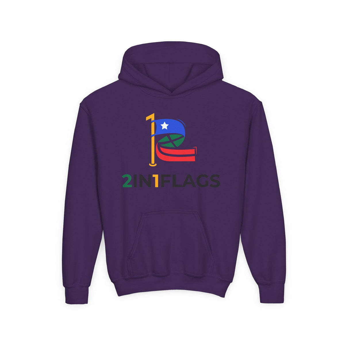 Custom 2in1 Flag Youth Hoodie with custom dual flag design