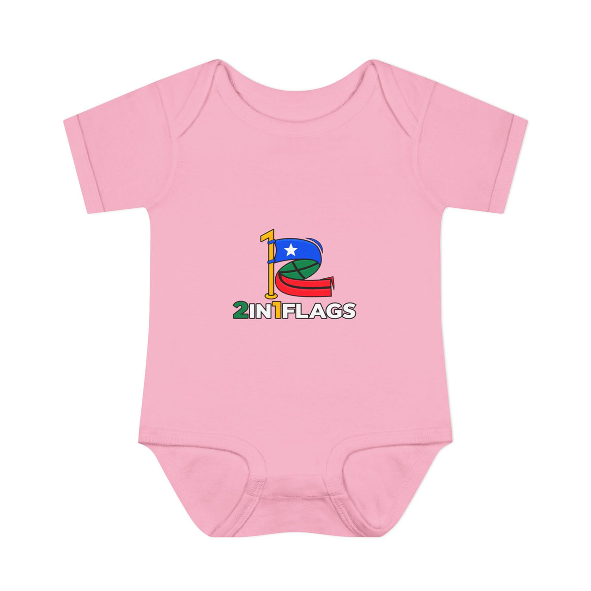 Custom 2in1 Flag Baby Bodysuit with custom dual flag design