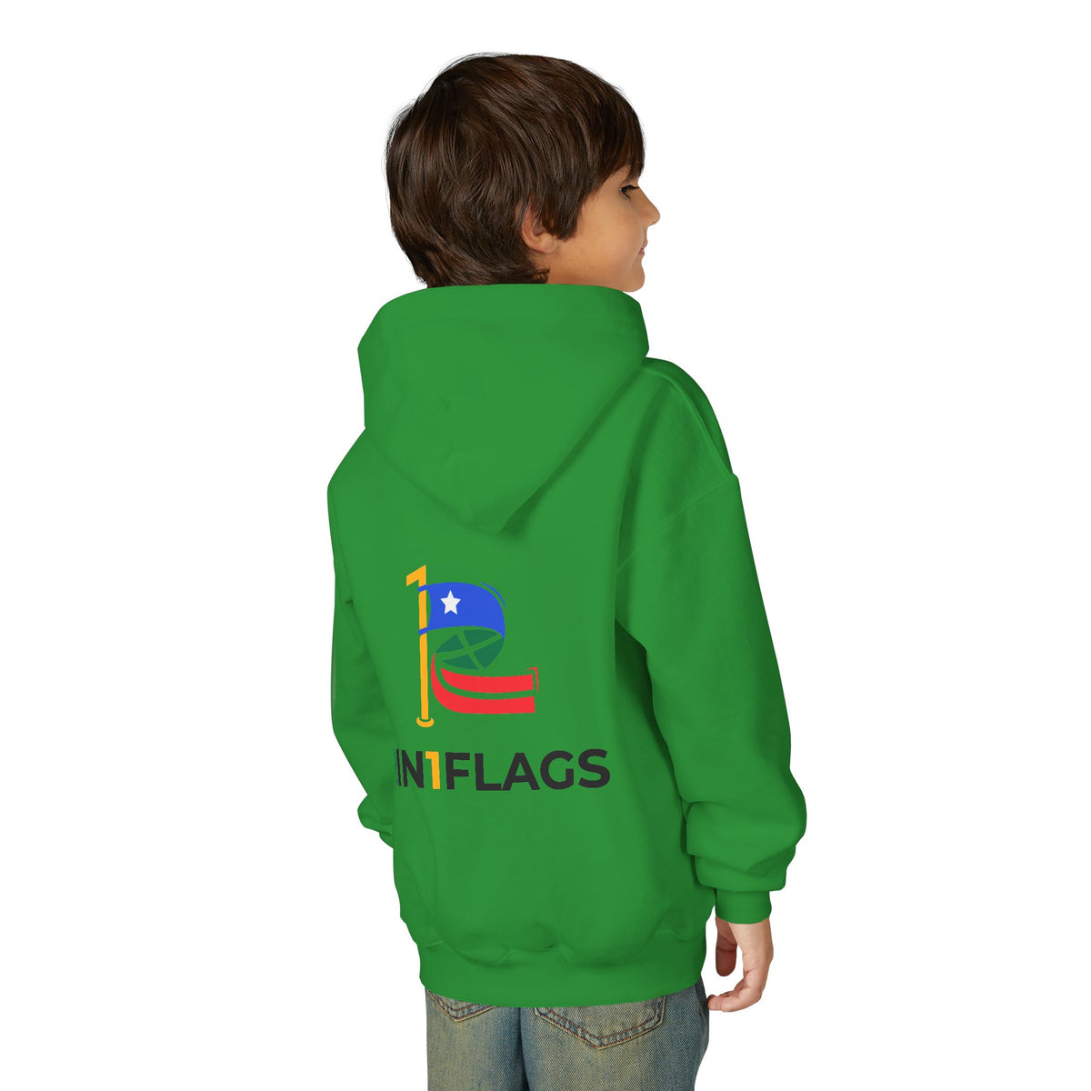 Custom 2in1 Flag Youth Hoodie with custom dual flag design