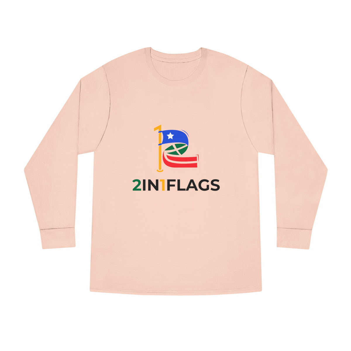 Custom 2in1 Flag Long Sleeve Tee with custom dual flag design