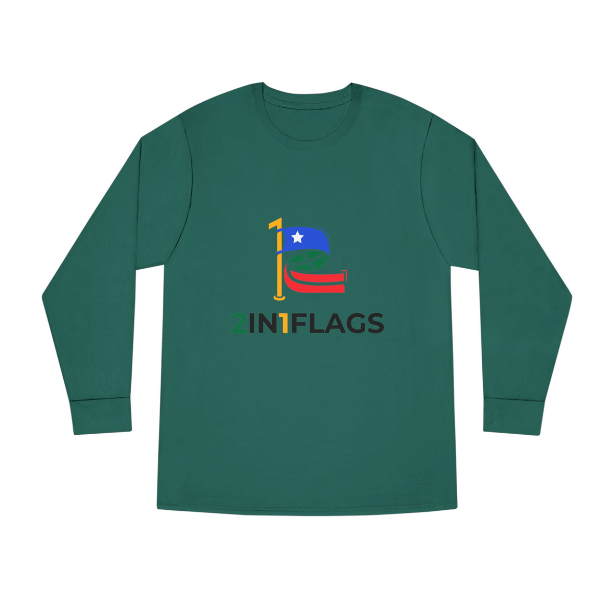 Custom 2in1 Flag Long Sleeve Tee with custom dual flag design