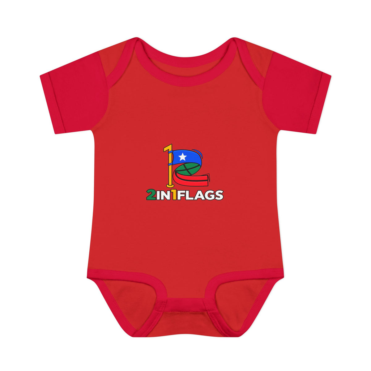 Custom 2in1 Flag Baby Bodysuit with custom dual flag design