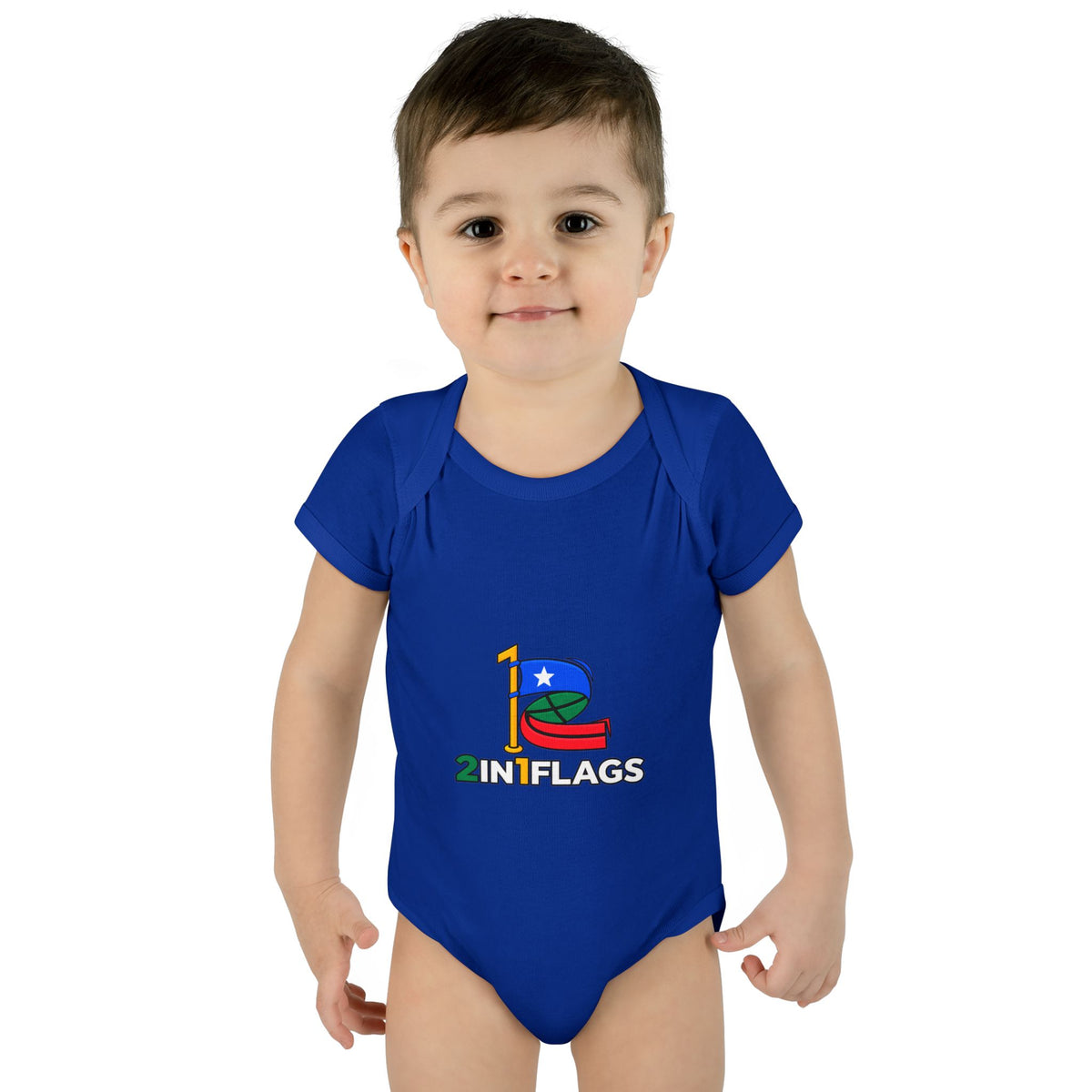 Custom 2in1 Flag Baby Bodysuit with custom dual flag design