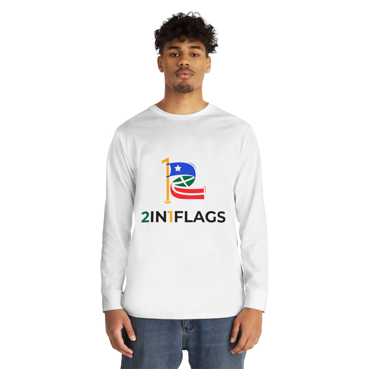 Custom 2in1 Flag Long Sleeve Tee with custom dual flag design