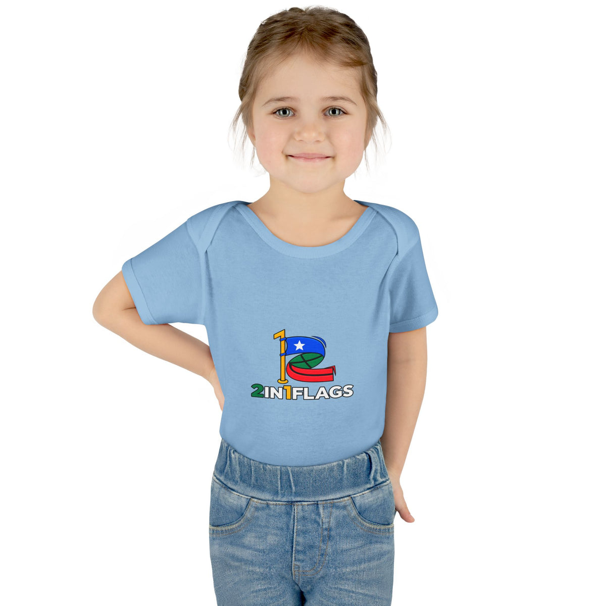 Custom 2in1 Flag Baby Bodysuit with custom dual flag design