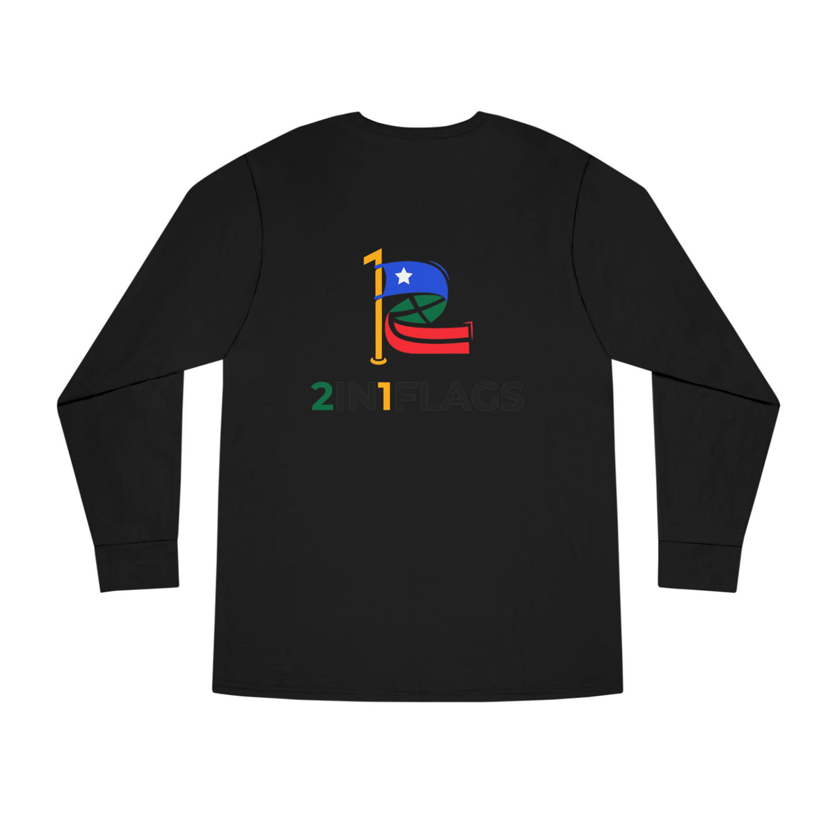 Custom 2in1 Flag Long Sleeve Tee with custom dual flag design