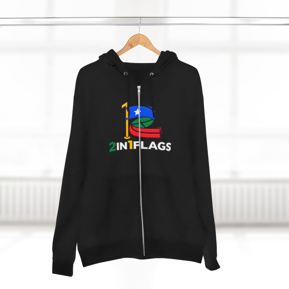 Custom 2in1 Flag Zip Hoodie with custom dual flag design