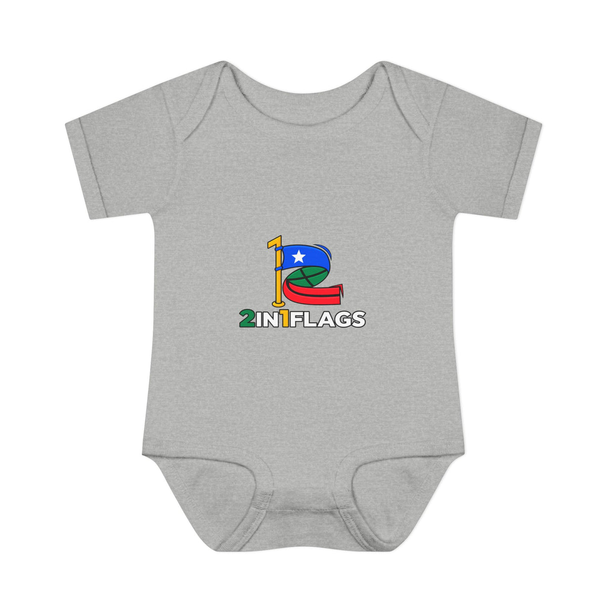 Custom 2in1 Flag Baby Bodysuit with custom dual flag design