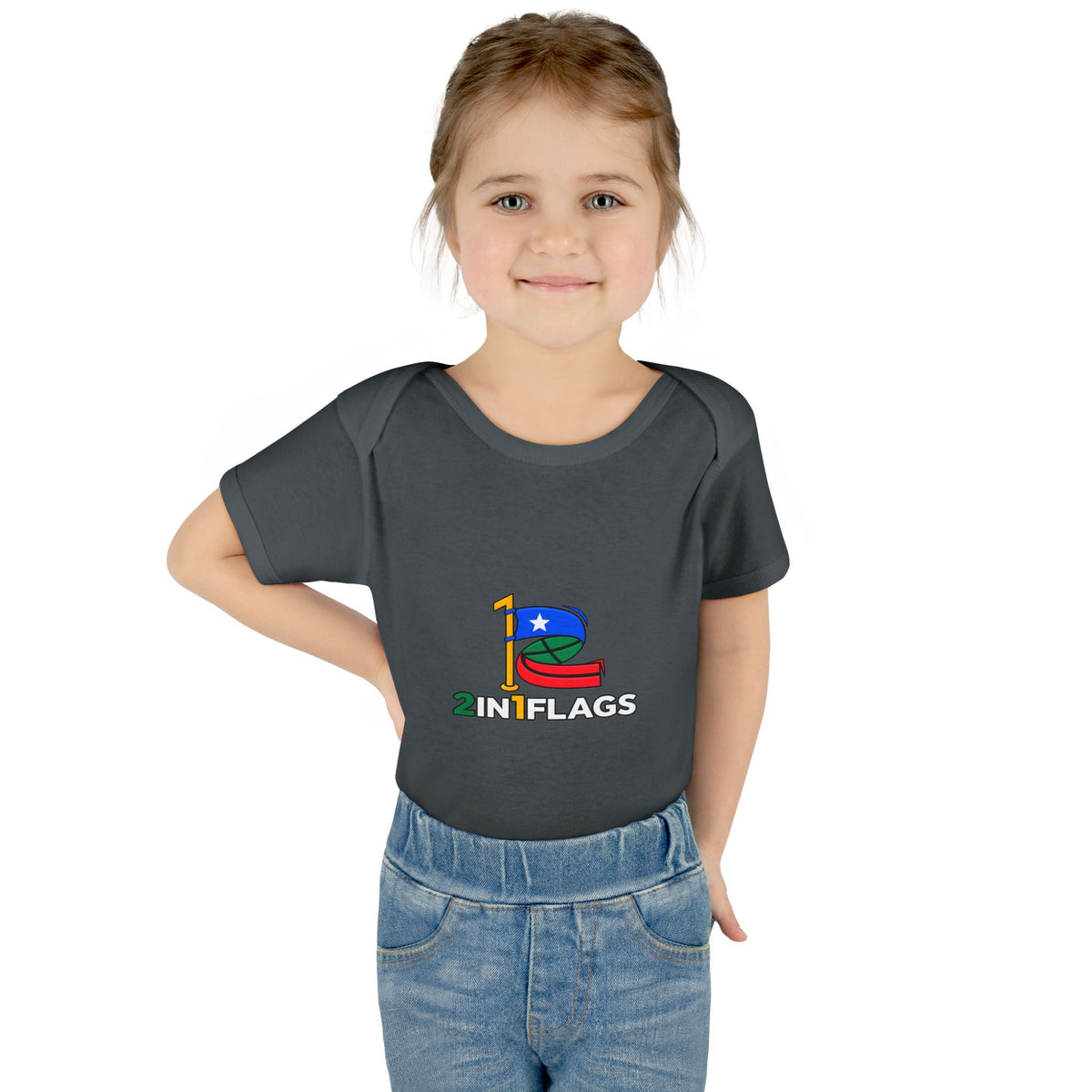 Custom 2in1 Flag Baby Bodysuit with custom dual flag design