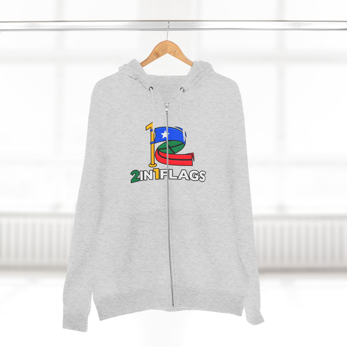 Custom 2in1 Flag Zip Hoodie with custom dual flag design