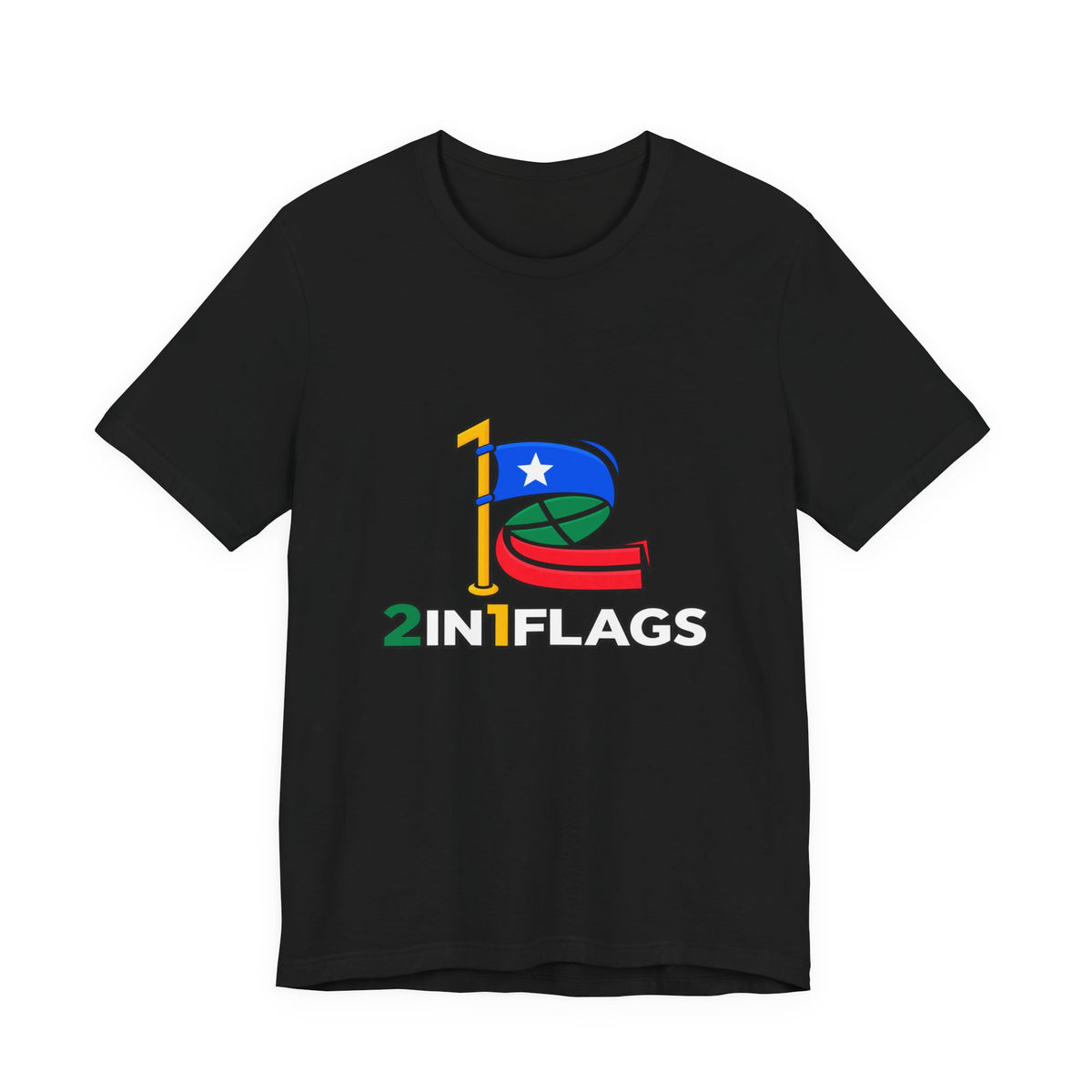Custom 2in1 Flag T-Shirt in Athletic Heather with custom dual flag design