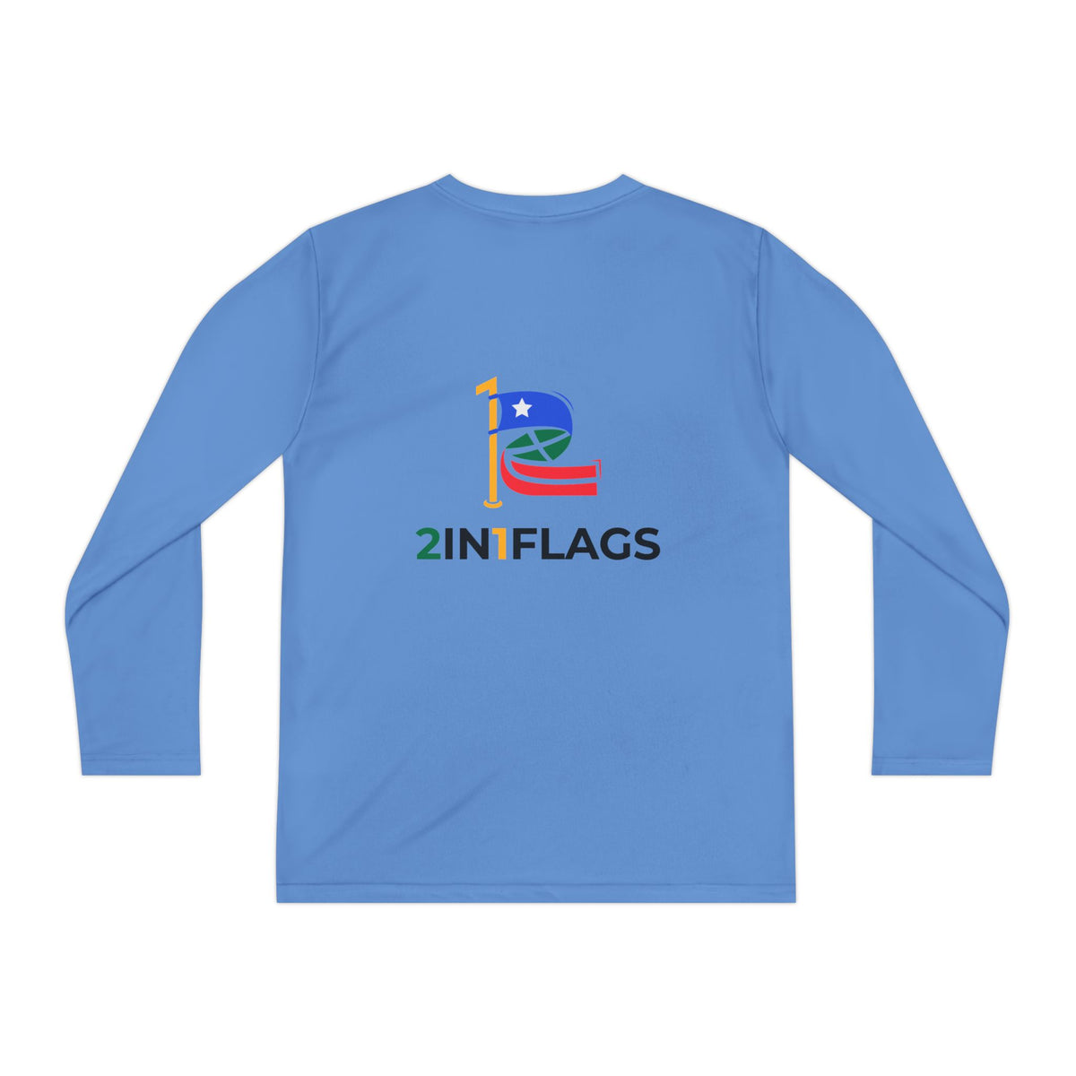 Custom 2in1 Flag Youth Long Sleeve Tee with custom dual flag design