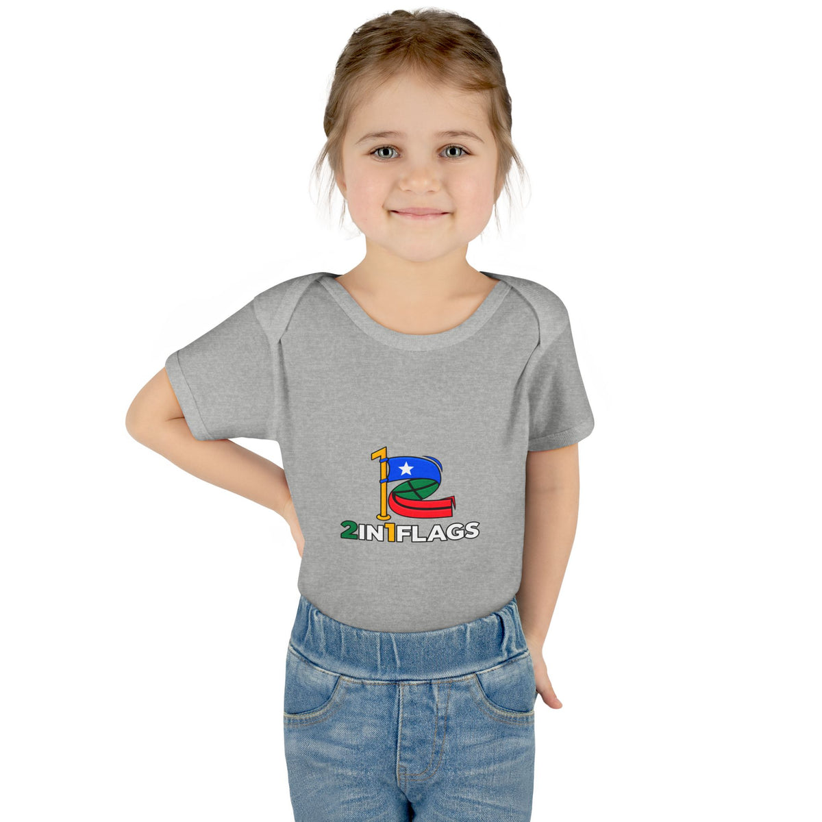 Custom 2in1 Flag Baby Bodysuit with custom dual flag design