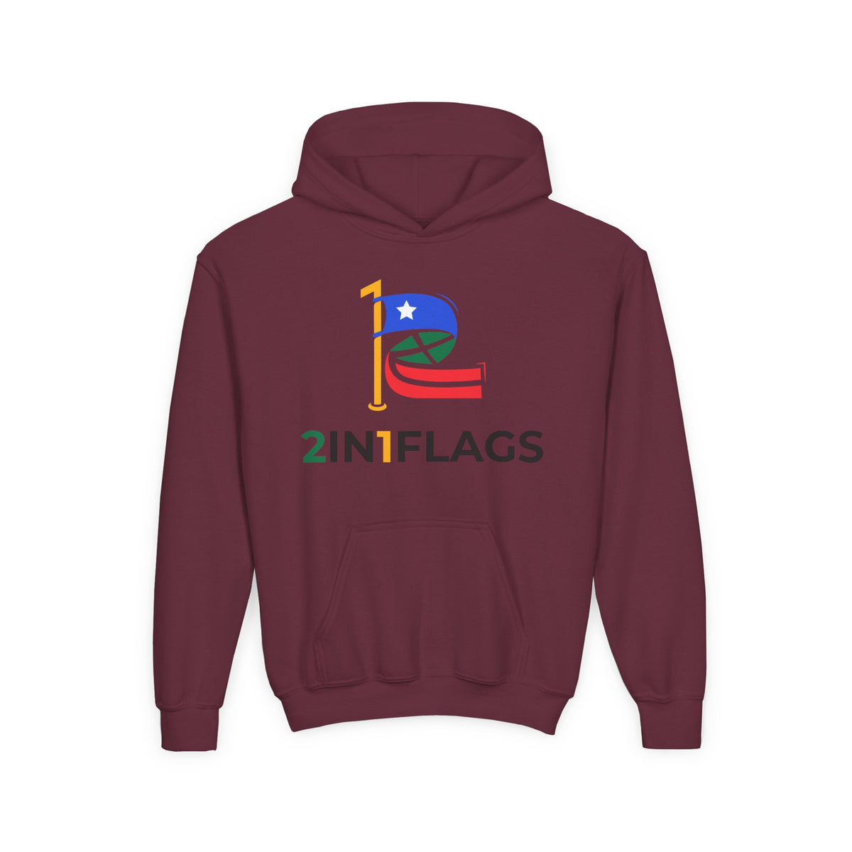 Custom 2in1 Flag Youth Hoodie with custom dual flag design