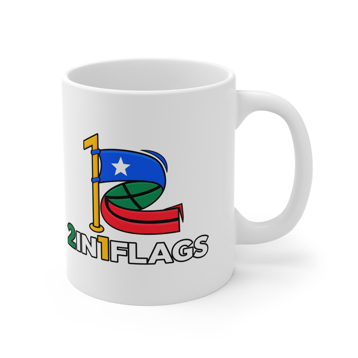 Custom 2in1 Flag Mug with custom dual flag design
