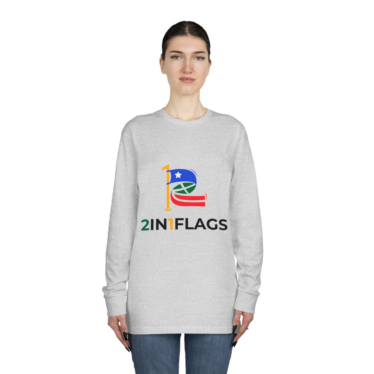Custom 2in1 Flag Long Sleeve Tee with custom dual flag design