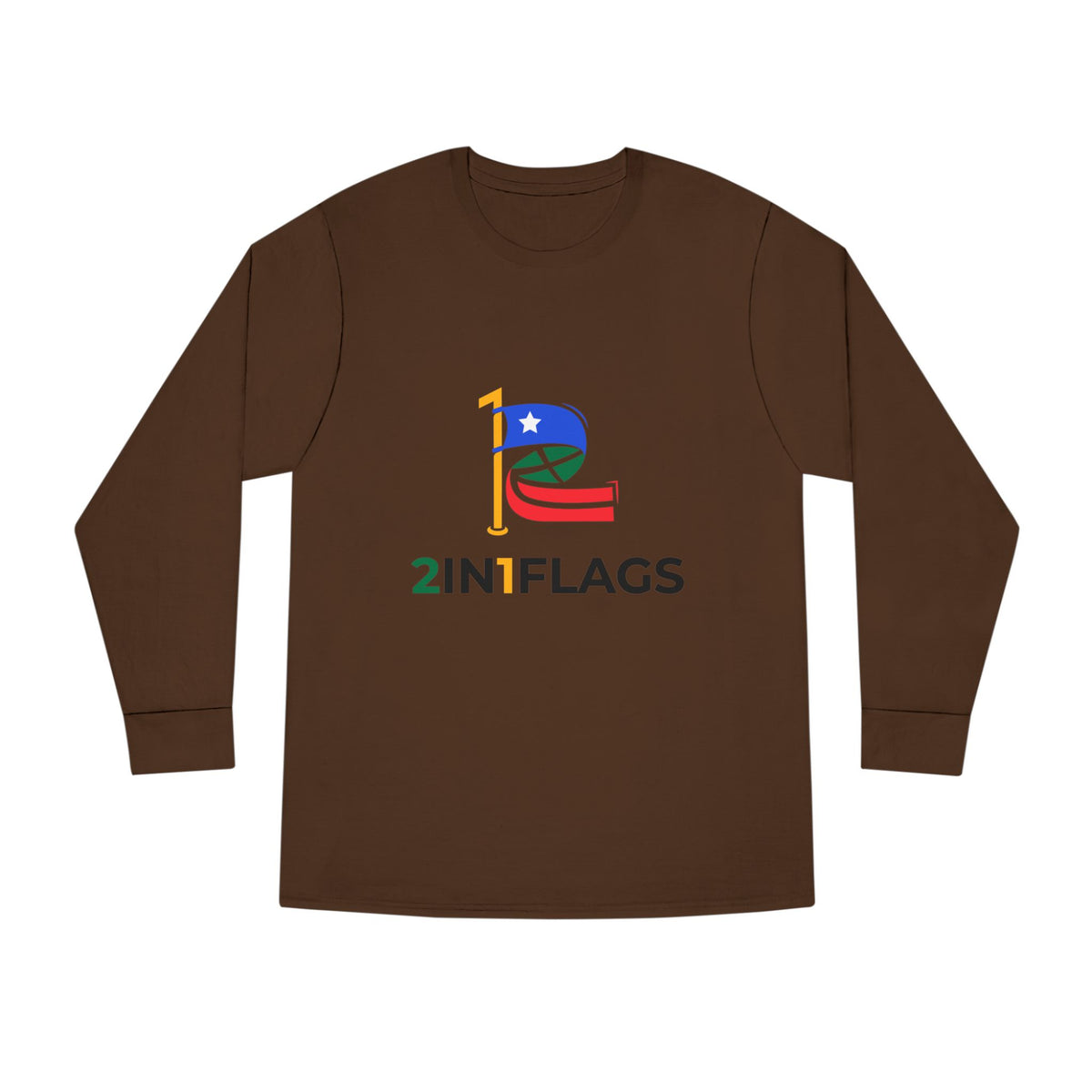 Custom 2in1 Flag Long Sleeve Tee with custom dual flag design