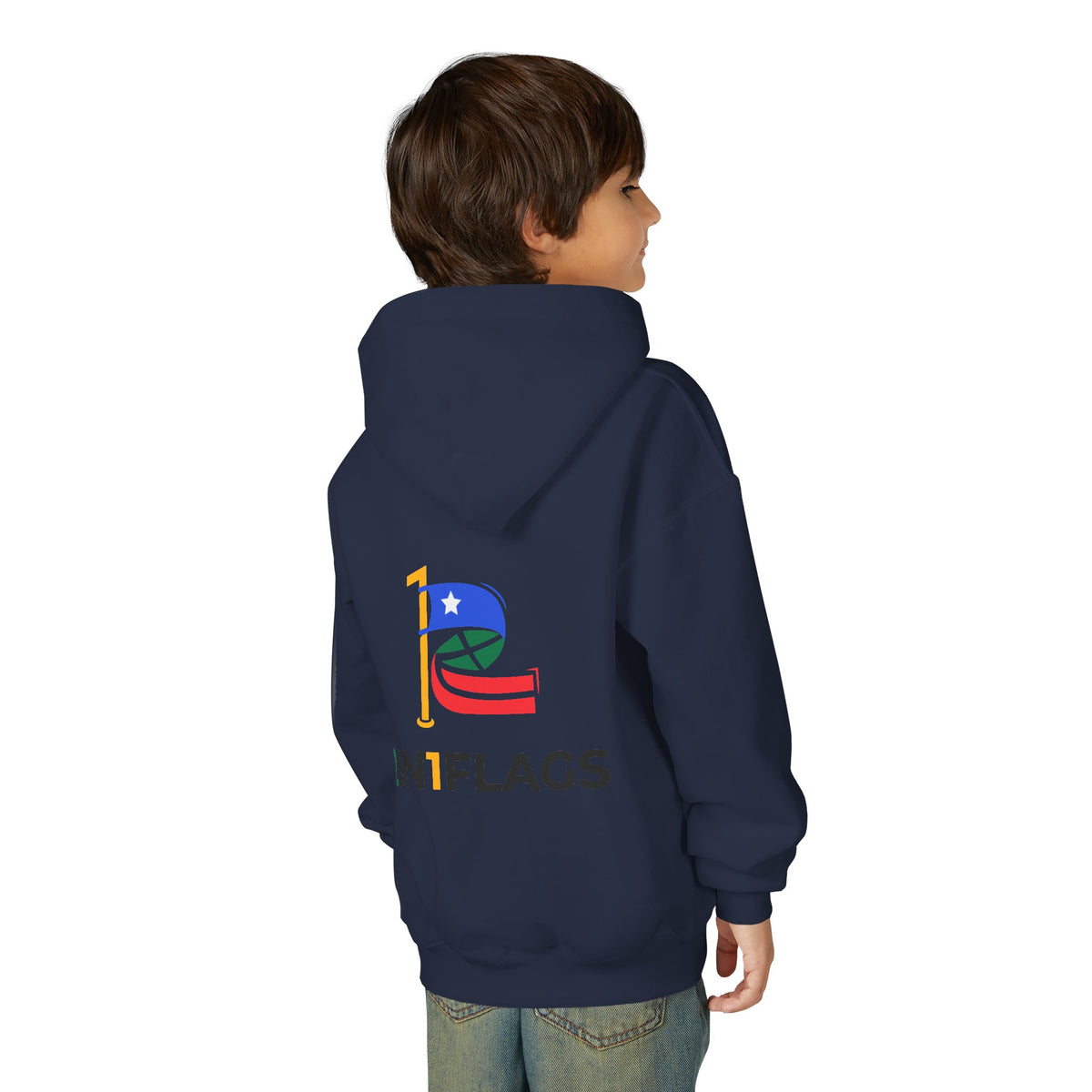 Custom 2in1 Flag Youth Hoodie with custom dual flag design