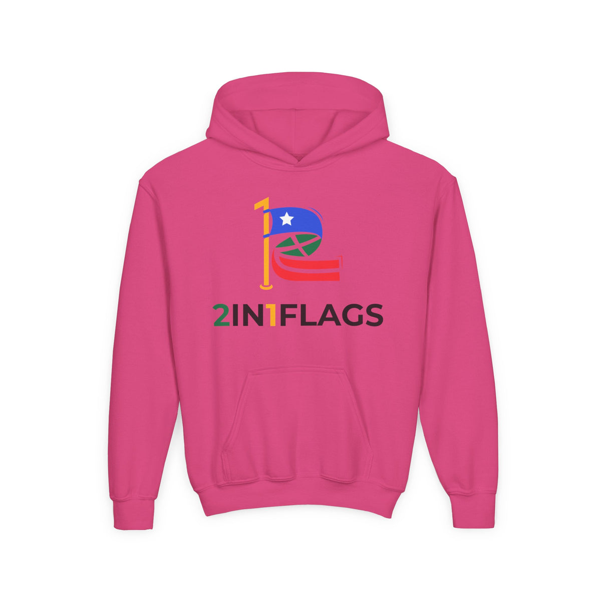 Custom 2in1 Flag Youth Hoodie with custom dual flag design