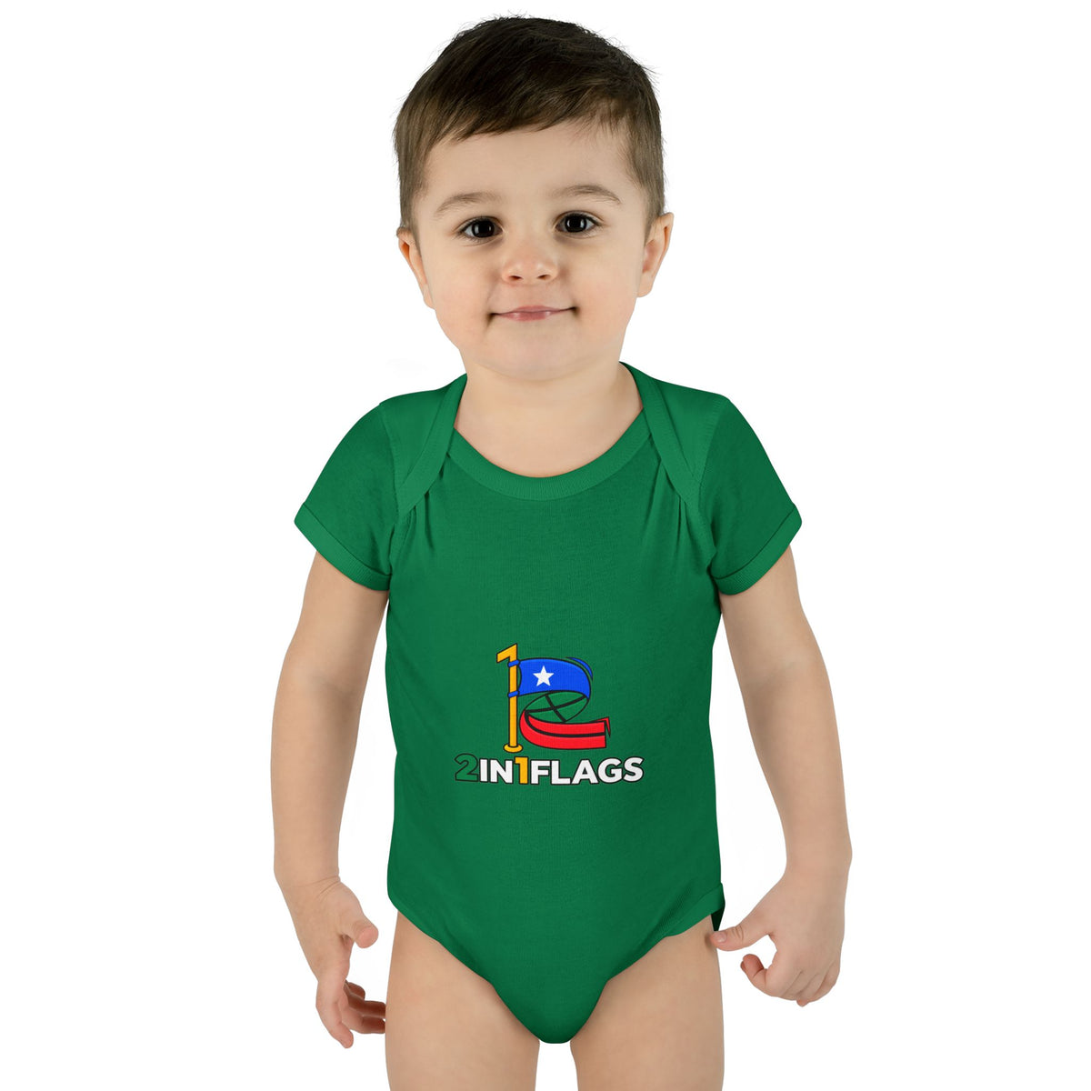 Custom 2in1 Flag Baby Bodysuit with custom dual flag design