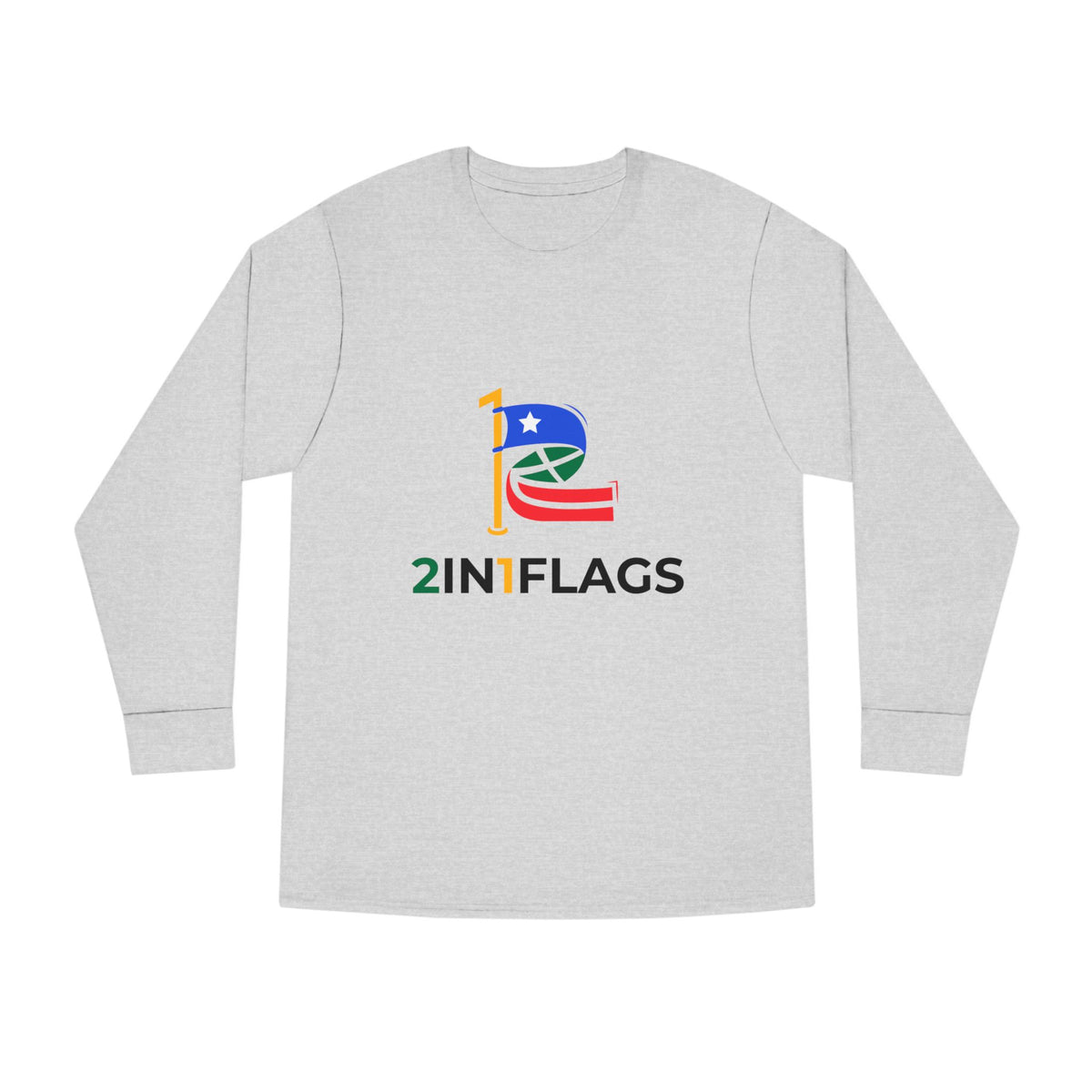 Custom 2in1 Flag Long Sleeve Tee with custom dual flag design