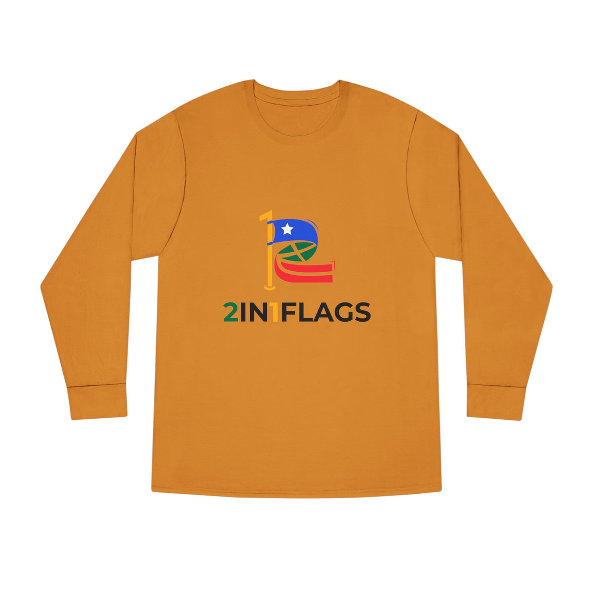 Custom 2in1 Flag Long Sleeve Tee with custom dual flag design
