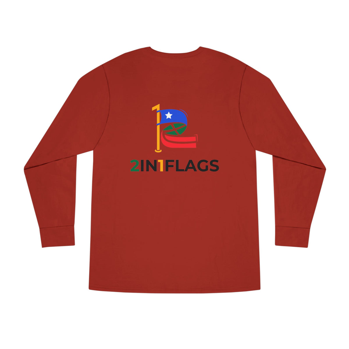 Custom 2in1 Flag Long Sleeve Tee with custom dual flag design