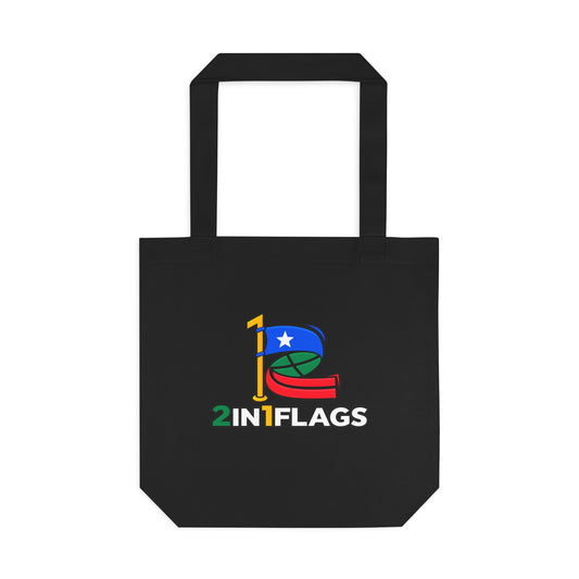 Custom 2in1 Flag Tote Bag in Black with custom dual flag design