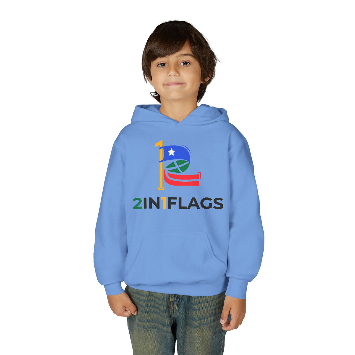 Custom 2in1 Flag Youth Hoodie with custom dual flag design