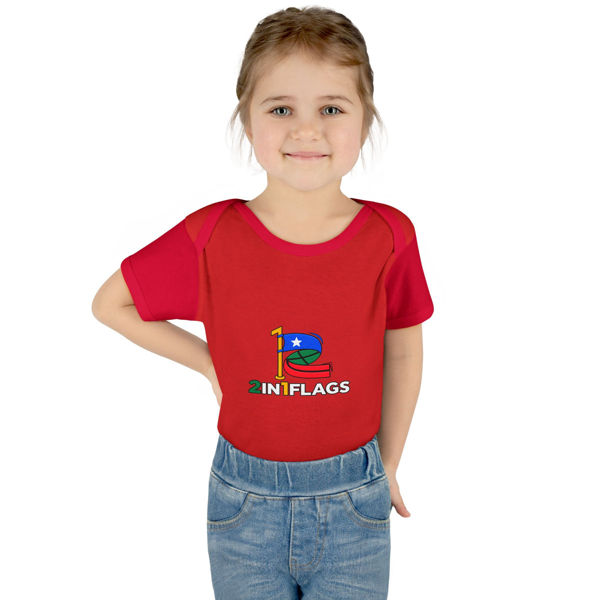 Custom 2in1 Flag Baby Bodysuit with custom dual flag design