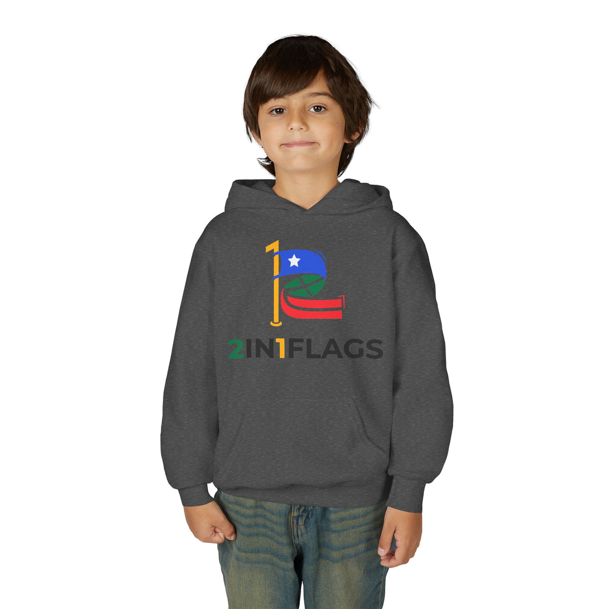 Custom 2in1 Flag Youth Hoodie with custom dual flag design
