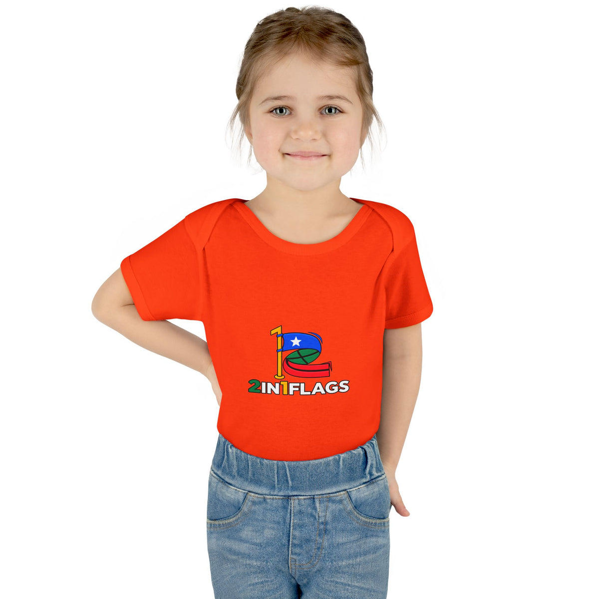 Custom 2in1 Flag Baby Bodysuit with custom dual flag design