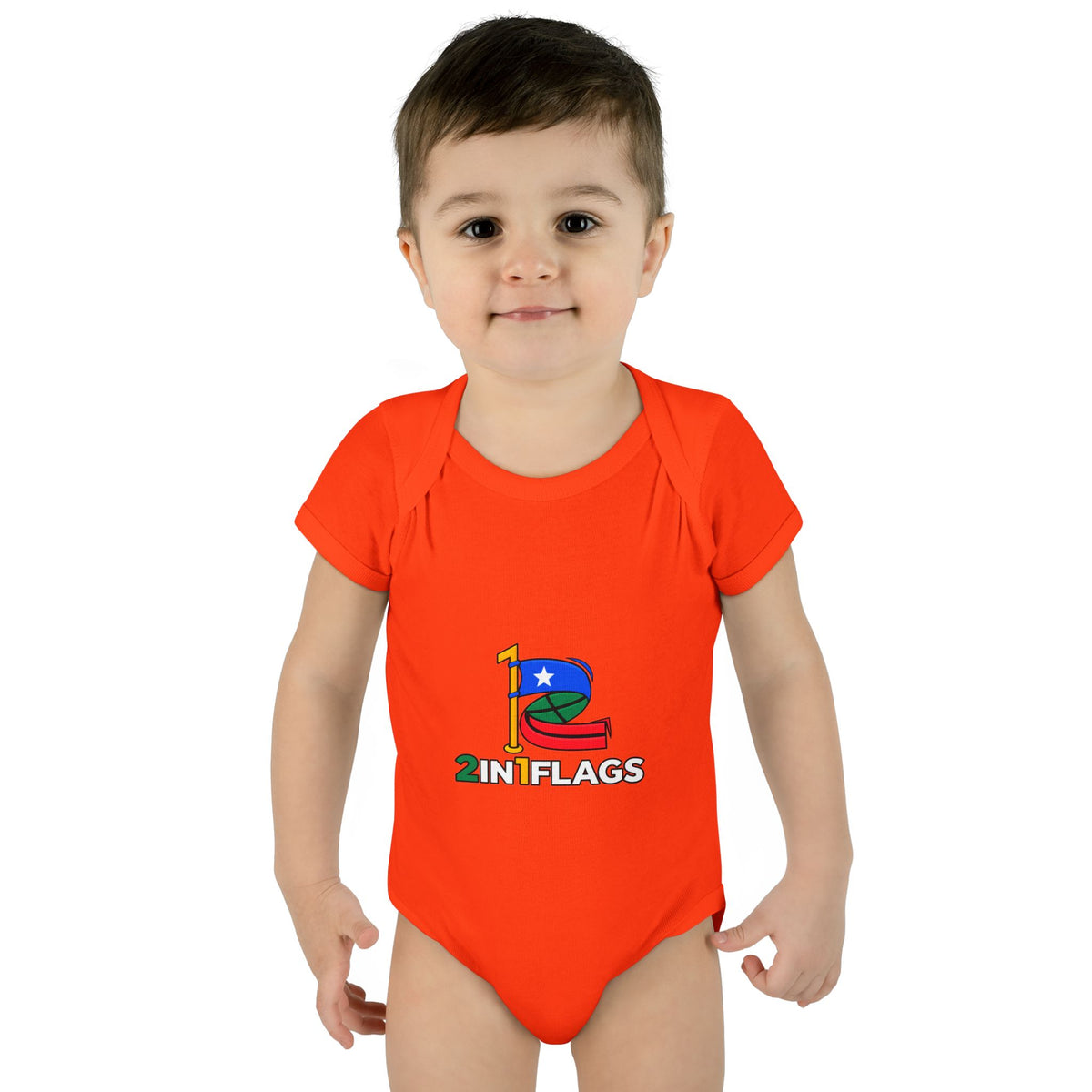 Custom 2in1 Flag Baby Bodysuit with custom dual flag design