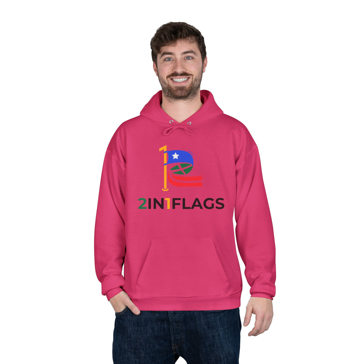 Custom 2in1 Flag Hoodie with custom dual flag design