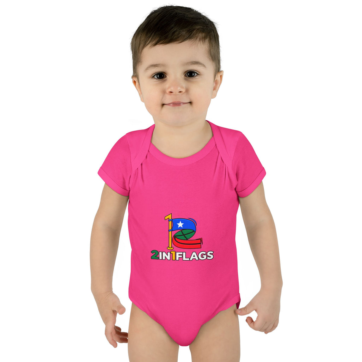 Custom 2in1 Flag Baby Bodysuit with custom dual flag design
